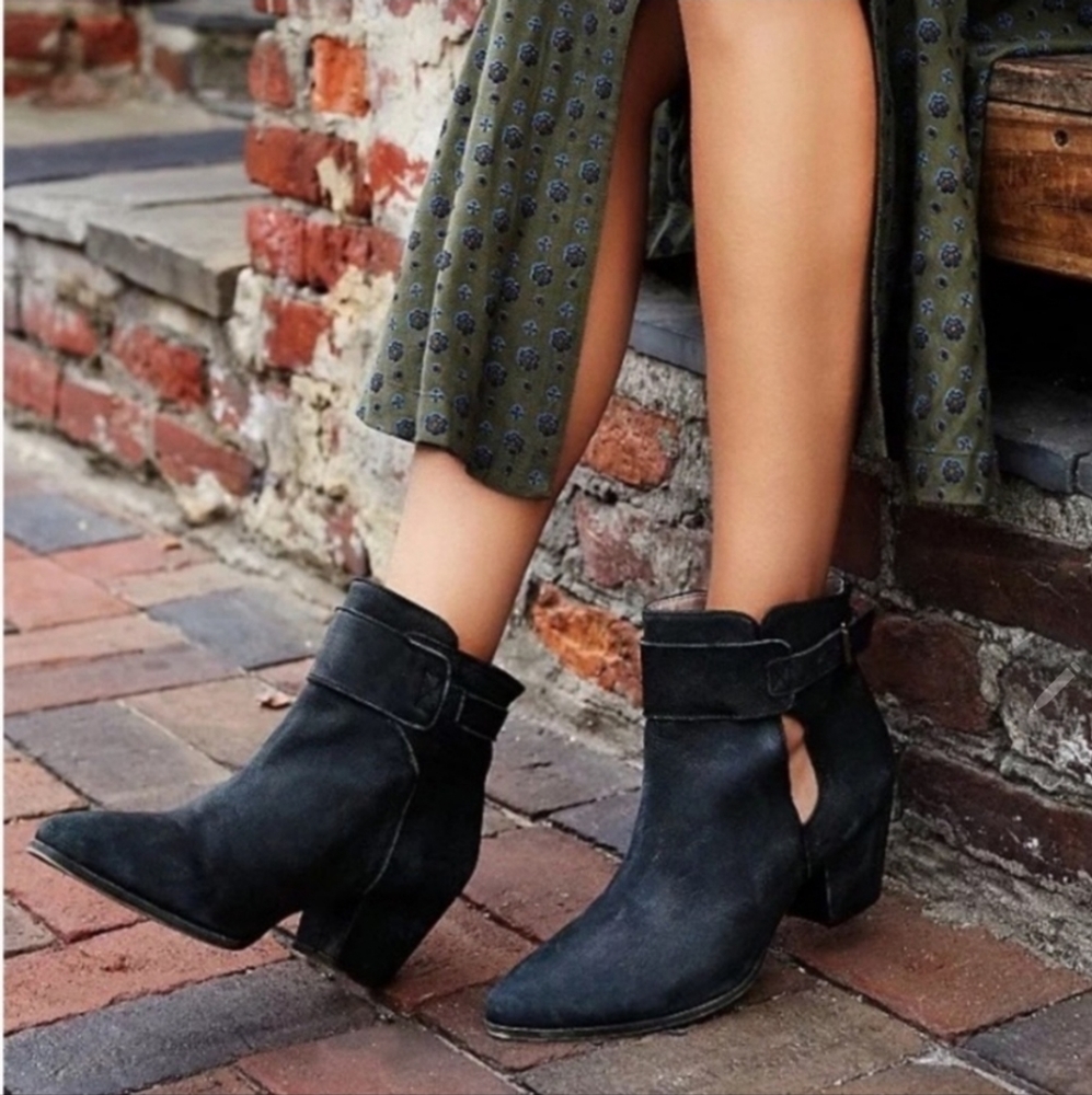 Free People Bellville Black Ankle Boot